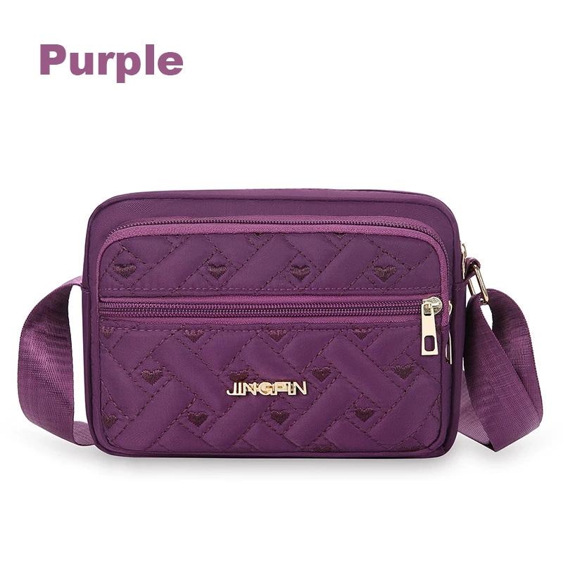 Women Casual Shoulder Bag Multi Pocket Oxford Crossbody Fashion Handbag for Shopping and Commuting
