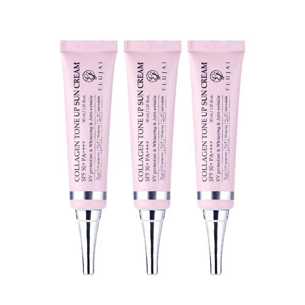 

ELUJAI Collagen Tone-Up Sun Cream 30ml x 3 Pieces UV Protection SPF50+ Anti-wrinkle and Brightening Care Sun Cream 30ml x 3