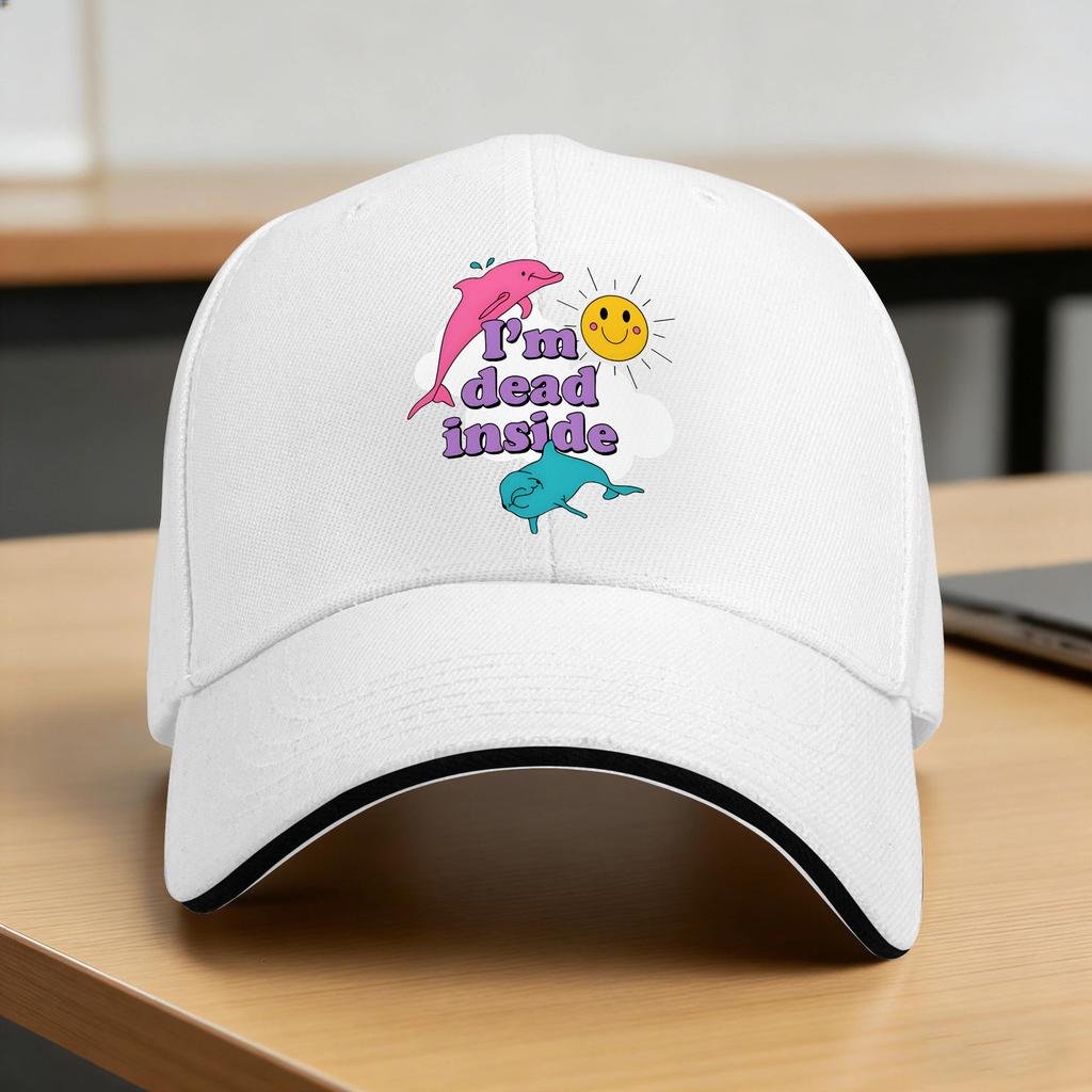 Sommer Ich bin innerlich tot Baseballkappe Laufen Hippie Lässig Print Sonne Hip Hop Hüte Damen Unisex Großhandel Baseballkappen