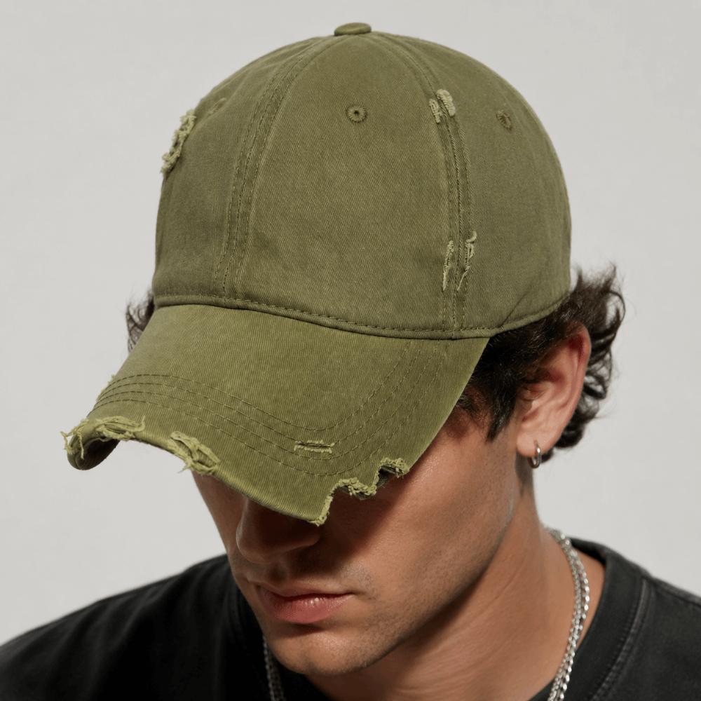 Ripped Brim Hole Baseball Cap Visor Sunscreen Hats Vintage Streetwear Sun Hat For Man Women Unisex