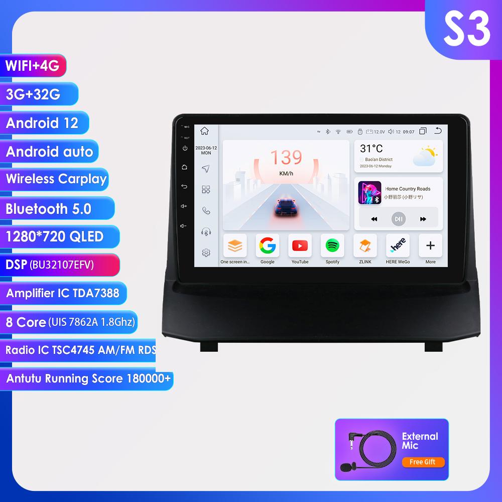 Autoradio Android 2din pentru Ford Fiesta 2009 - 2017 Radio auto Multimedia Player video Navigație GPS Ecran inteligent Unitate principală Carplay 4G WIFI DSP