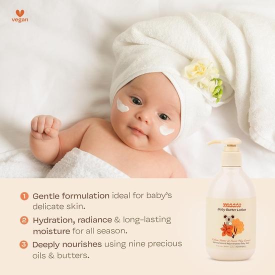 Maate Baby Body Butter Lotion (300 ml) | Enriched with Pure Kokum Butter & Sweet Flag Extract | Baby Body Lotion For Kids 0-12 years