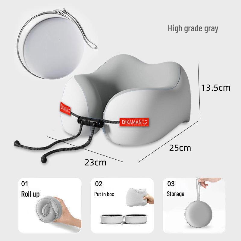 Portable U-shaped Memory Foam Neck Support Pillow for Travel and Long Trips