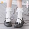 Mesh Lolita Lace Trim Mid-Calf Socks for Women and Students - Japanese JK Style Cotton Socks