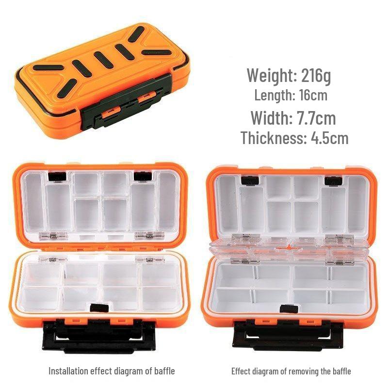 Tragbare Mehrzweck-Angelkasten mit Haken, Schnüren und Ködern