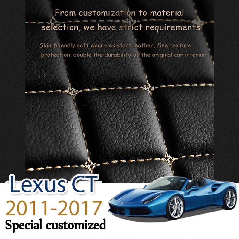 Leather Car Trunk Mats For Lexus CT 2012-2017 Rear Trunk Floor Mat Tray Carpet Mud