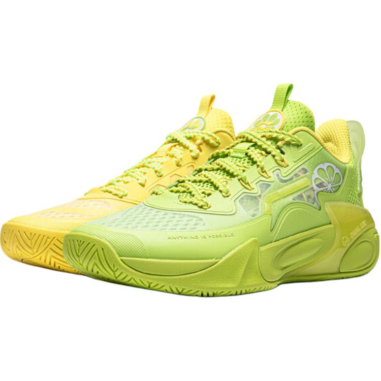 Li Ning Dětské Wind Shadow 2.0 Pohodlné Výkonnostní Basketbalové Boty Dětské basketbalové boty Kiwi-Žlutá Limetkově-Zelená YKBU072-25
