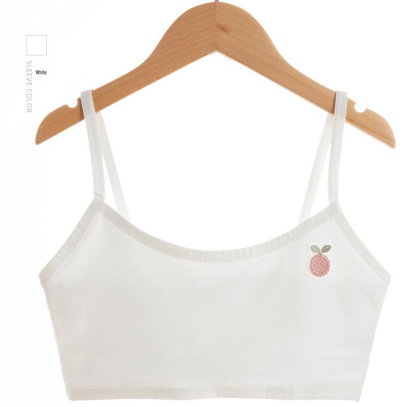 Breathable Strapless Girls' Training Bra - Summer Mesh Vest Style for Middle School Students