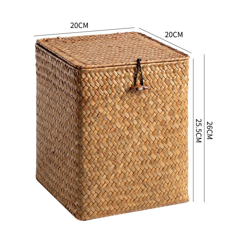 Woven Sea Vine & Bamboo Rectangle Snack Storage Basket