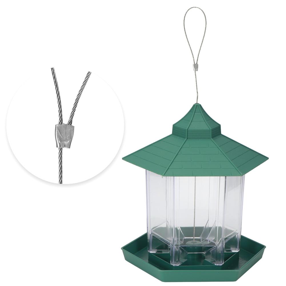 Waterproof Hanging Plastic Transparent Bird Feeder Feeding Tools for Outdoor Garden Yard