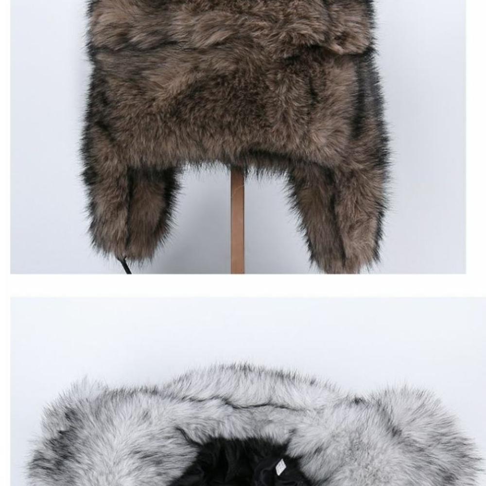 Atmosferă avansată de iarnă, șapcă de schi caldă, căciulă de pluș Lei Feng, protecție pentru urechi îngroșată rezistentă la frig, față mică