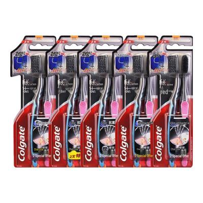 Colgate Slim Soft Charcoal Spiral Toothbrush 10-Pack
