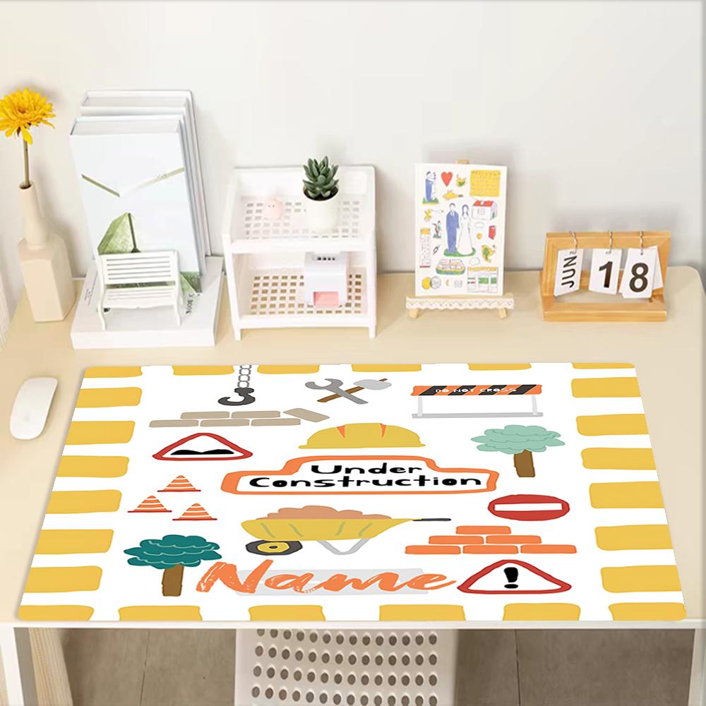 Custom Name excavator Theme Mouse Pad, Non Slip Rubber Base, Multifunctional Office & Home Decor, Perfect for Workspace Personalization.