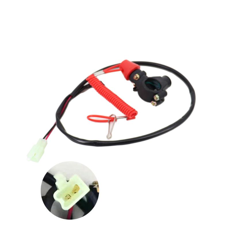 Handlebar 2 Wire Tether Emergency Kill Switch Reliable Safety Stop Switch for 49cc Dirt Pit Bike ATV Go Kart Racing Mod