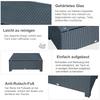 PE Rattan Coffee Table, Rectangular Outdoor Coffee Table with Tempered Glass Top, 70 KG Capacity for Garden, Balcony, Terrace, Patio, Black