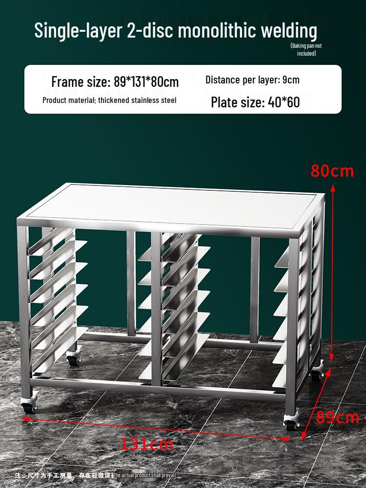 Stainless Steel Baking Tray Trolley: Multi-Tier Rack for Bread, Cake, and Oven Sheets.