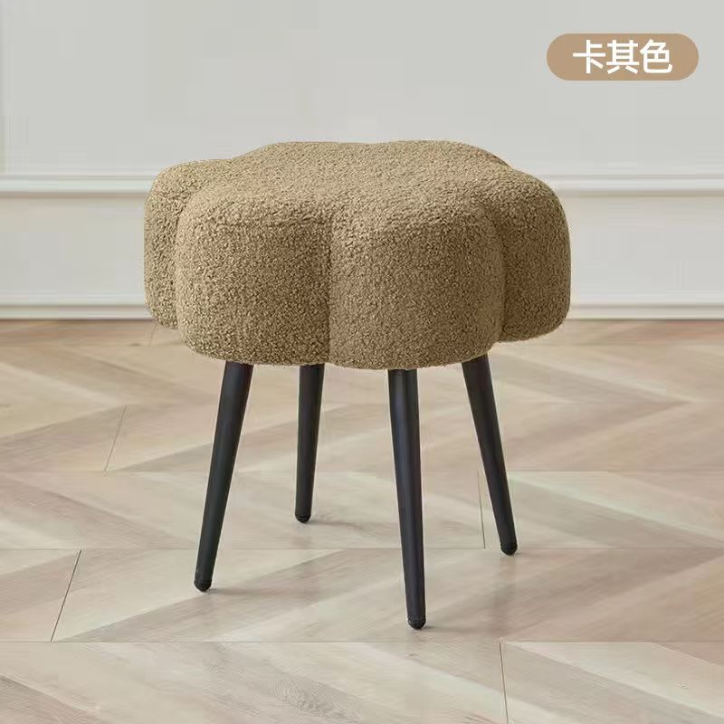 Carbon Steel Sponge Vanity Stool INS-Style Bedroom Cloud Ottoman  Stable Dressing Room Chair  Luxury Shoe Bench