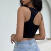 Sommer Dame Mote Street Style Ensfarget Asymmetrisk Spice Girls Utklippet Tanktopp