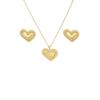 Peach Heart Spiral Tree Leaf Earrings & Necklace Set - Luxury High-End Metal Style Fashion for Women