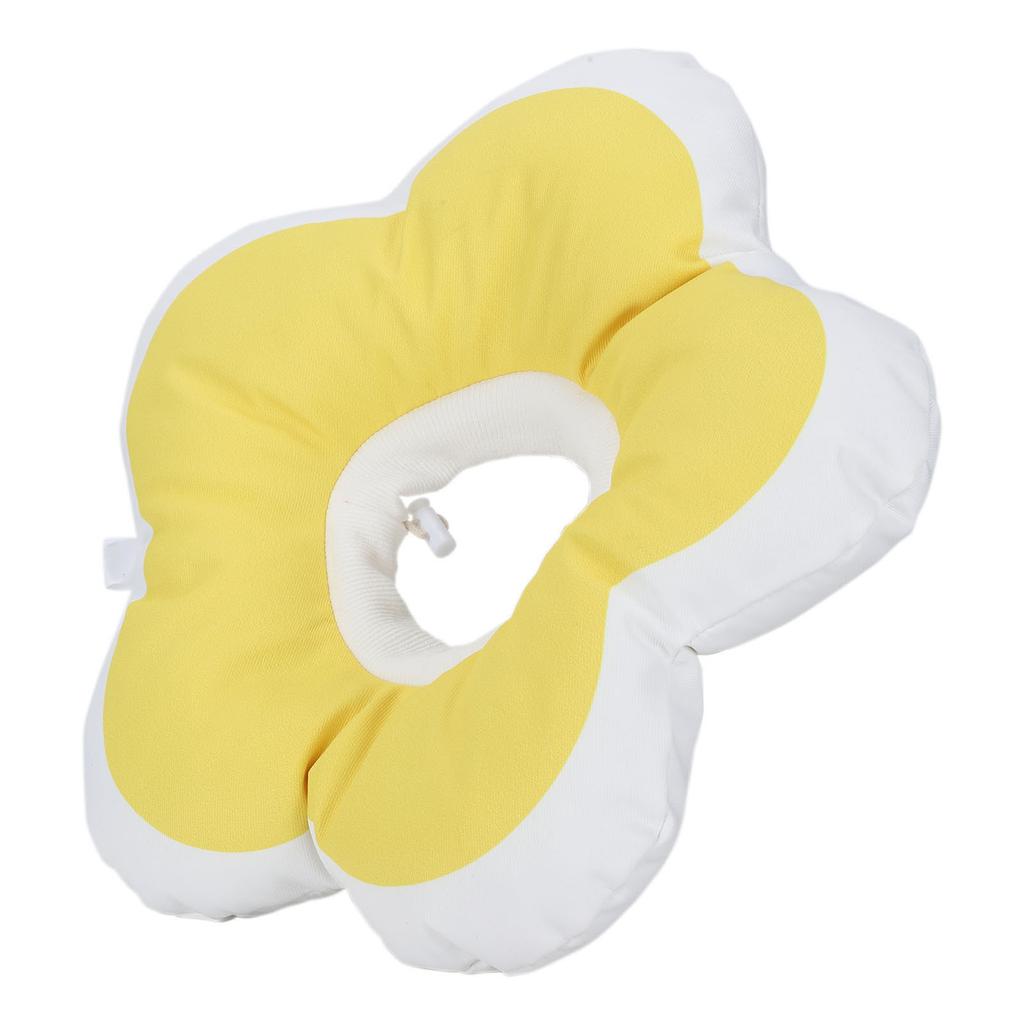 Collare di Recupero per Animali a Forma di Fiore Impermeabile Regolabile Anti-Morso Collare a Cono per Animali(Giallo S)