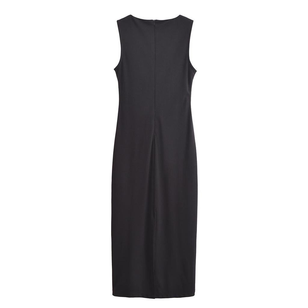 2025 Spring Women's Elegant Slim Hollow Round-Neck Sleeveless Maxi Dress