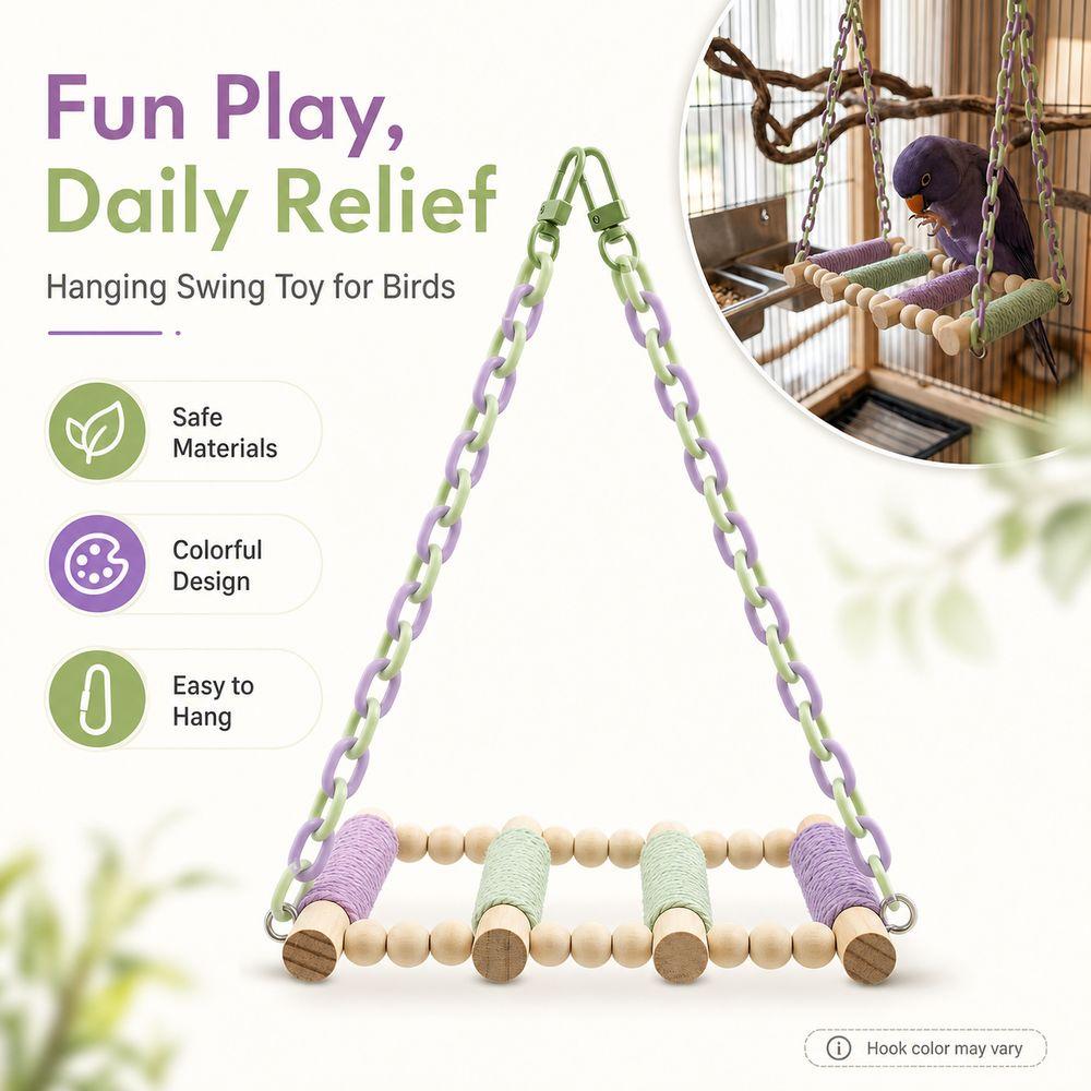Cotton Rope Parrot Rope Ladder Wooden Construction Bird Cage Ladder for Cockatiels