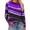 Autumn and Winter Women's Color Animal 3D Printed Crew Neck Long Sleeve T-Shirt