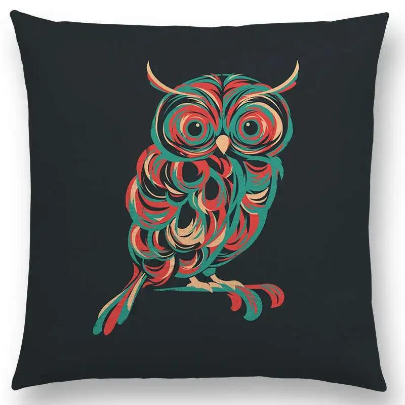 Najnowsze Wspaniałe Kolorowe Ptaki Sztuka Abstrakcyjna Paw Wrona Sowa Orzeł Koliber Poszewka na Poduszkę Sofa Poduszka Dekoracyjna