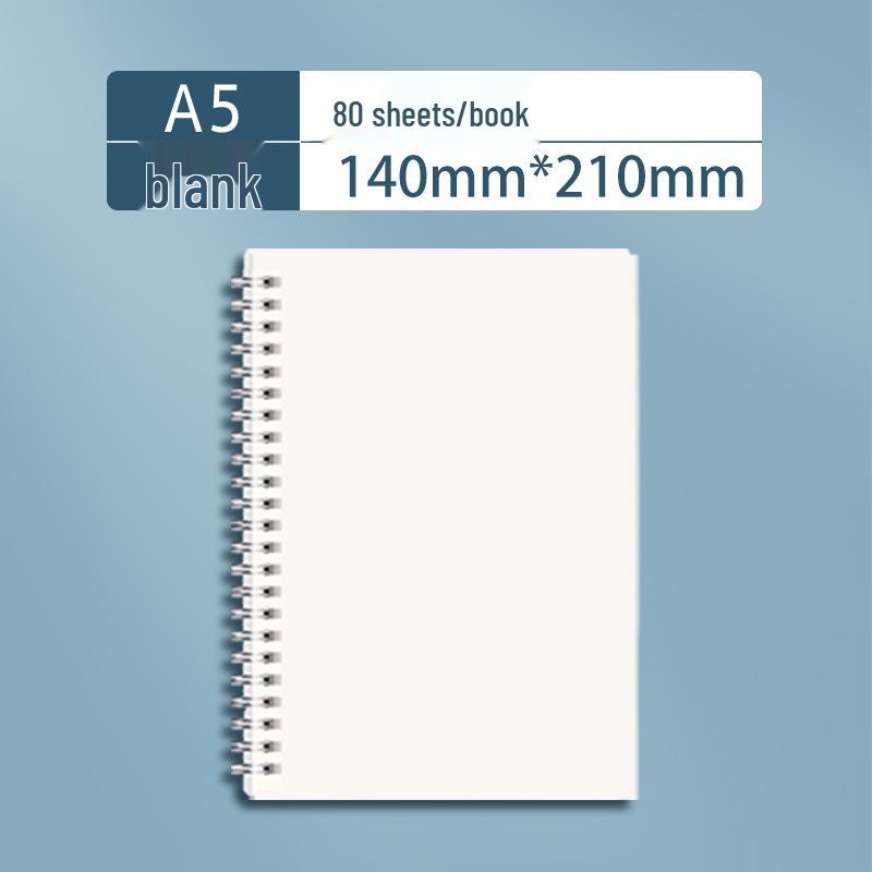 Spiral Notebook Set: Includes A4 Lined, Blank English, A5 Thick, and B5 Notebooks for Office Use.