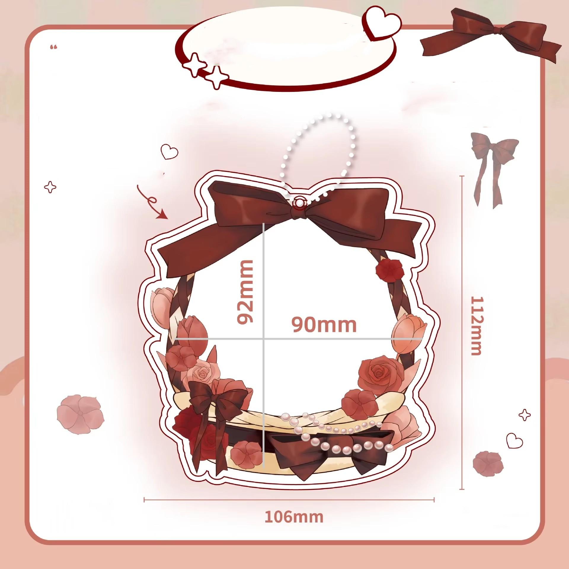 

Японский эстетический милый бант-корзина с цветком держатель значка аниме сувенир прозрачный дисплей защитный чехол для 75 мм круглого значка красный