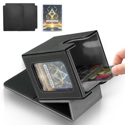 Deck Sammelkarte Kartenhandel Kompatibel mit Karte Karte 100 Doppelhülle Groß Vertikal Enthält 2 Trennwände und 1 Top Schwarz Grau Hülle, Hülle, Hülle,