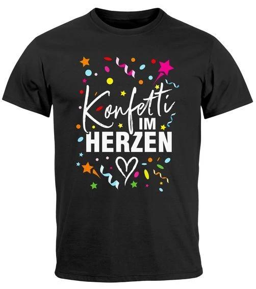 Mens T-Shirt Carnival Mardi Gras Confetti In Heart Costume Replacement Fancy Dress- L