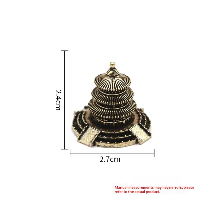 Brass Ancient Architecture Figurines Home Decor Chinese Ancient Buildings Pavilions Fairy Garden Miniatures Fish Tank Decoration