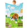 Cartoon Farm Animals Printed Blanket for Sofa Bed Travel Camping Living Room Office Conditioning Blanket for All Seasons Gifts