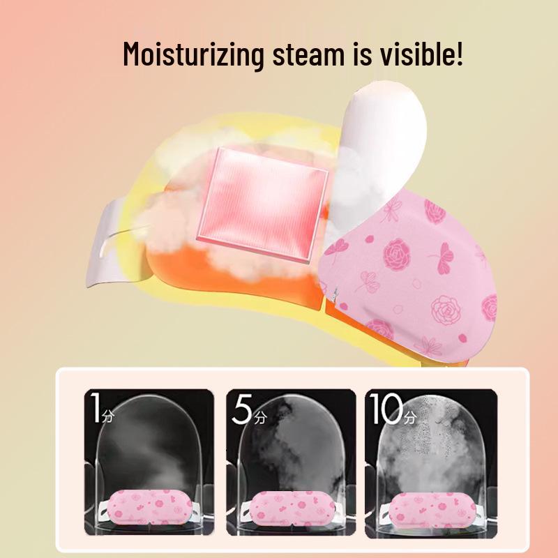 Animowana maseczka na oczy Steam: Łagodzi zmęczenie oczu, Zapewnia stałe ciepło do snu i ochrony oczu.