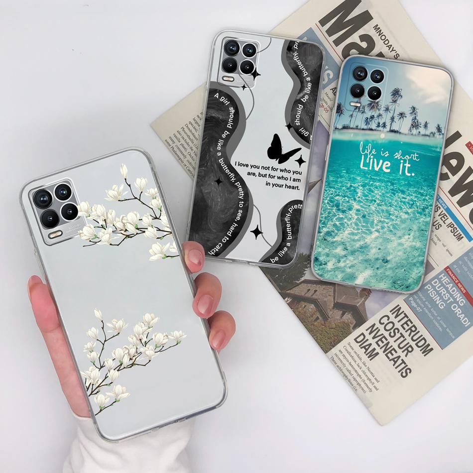Für Realme 8 Pro Handyhülle Kreatives Tintenbild Weiches TPU Klares Silikon Anti-Drop Rückseite Für Realme8 4G 5G 8Pro Funda Capa