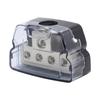 Automotive Sound Wiring Junction Box Power Distribution Unit with One 0GA Input and Four 4GA Outputs Including Adapters