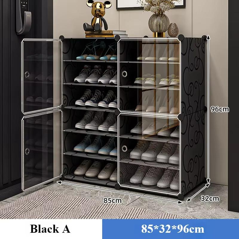 Shoe Rack Dustproof Stackable Shoe Shelf Multilayer Detachable Big Capacity Storage Racks Transparent Entrance Storage Shelves