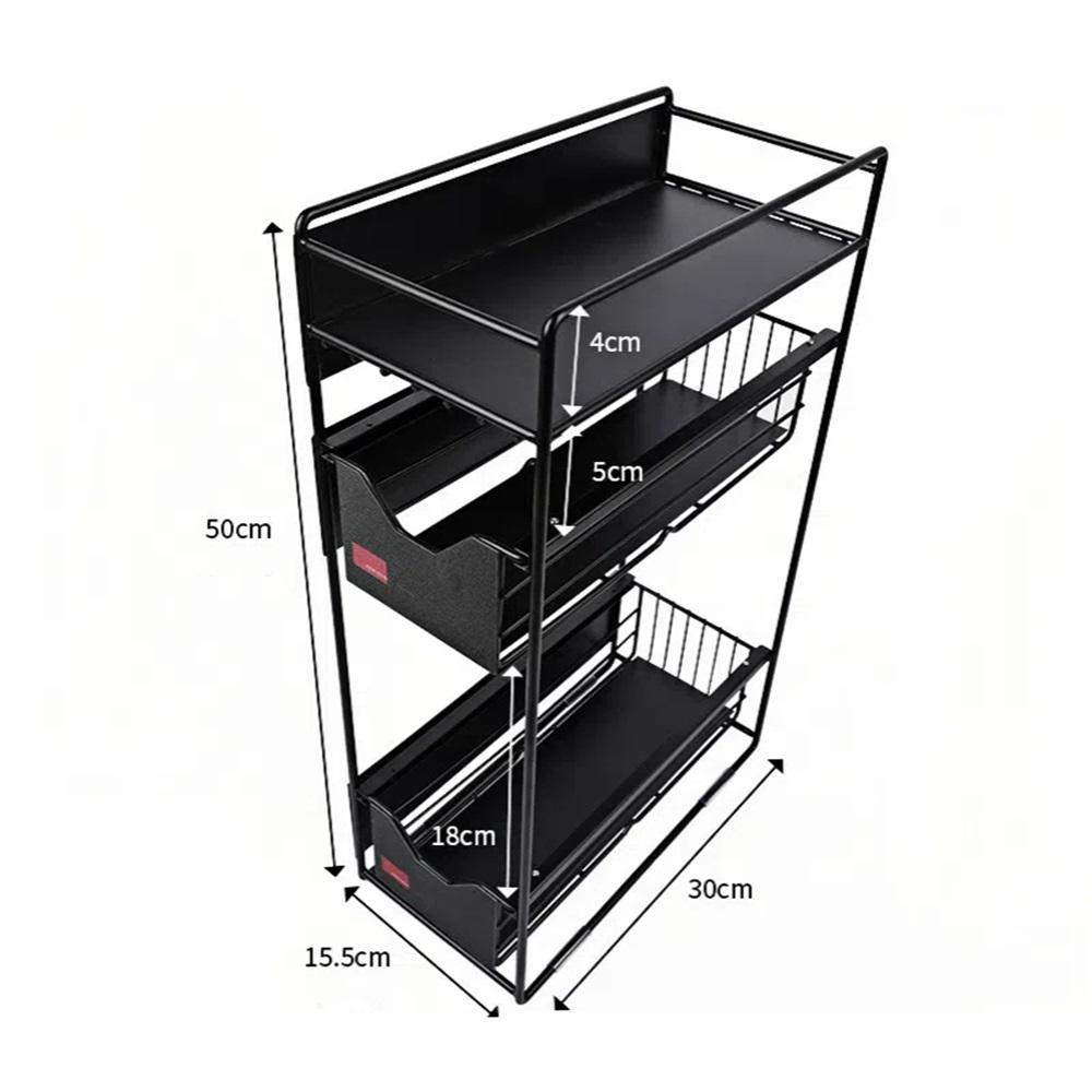 Магнитная полка для хранения на холодильник, боковое хранение, настенная, совмещенная боковая полка для хранения, многоярусная полка для кухонных принадлежностей и специй 3 layer