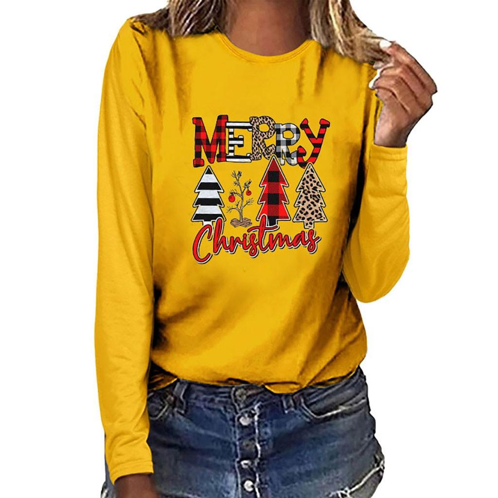 MERRY CHRISTMAS Women Casual Long Sleeve  Sweatshirt Pullover Blouse