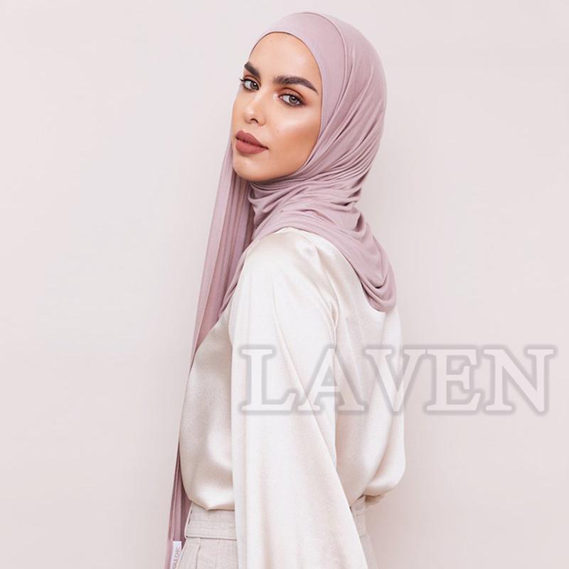 Cotton Jersey Instant Hijab Scarf Muslim Fashion Plain Wraps Soft Women'S Head Hood Scarf Elasticity Shawls Underscarf Headscarf