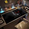 Dark Red Eye Wolf Large Gaming Mouse Pad Non Slip Rubber Keyboard Mat Stitched Edge For Pc Gamer Laptop Office Workstation