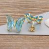 Nidin New Fashion 8 Colors Exquisite Lovely Butterfly Transparent Crystal Zirconia Stud Earrings Feminity Elegant Jewelry Gift