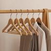 2/4 Wooden Hangers Solid Wood Hangers Clothing Store Wardrobe Wooden Clothes Hangers Home Seamless Adult Clothes Rack