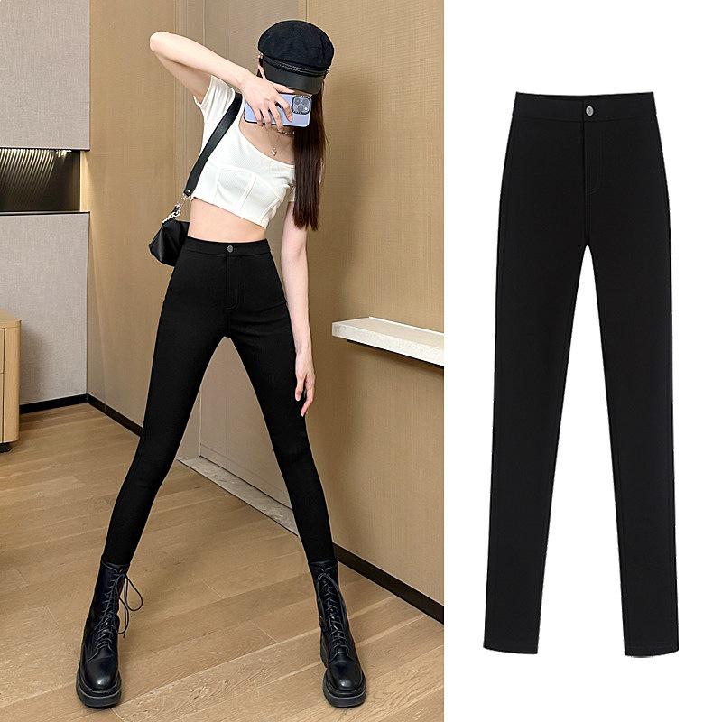 

High Waist Slimming Black Velvet Leggings for Women - Autumn/Winter 2026 2XL fits 130-150 kg