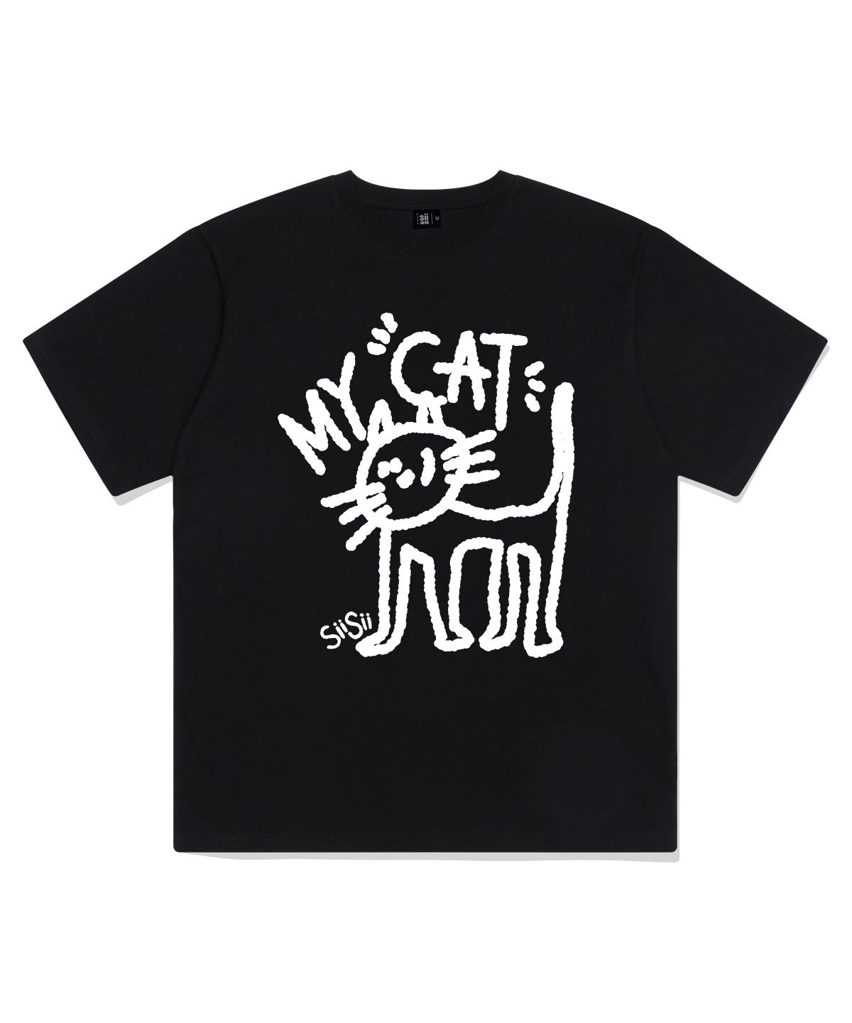 Page Cc My Cat Printed Short Sleeve T-Shirt Black S