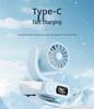 Compact USB Rechargeable Clip Fan with Digital Display for Backpack, Hat, Umbrella, or Outdoor Use