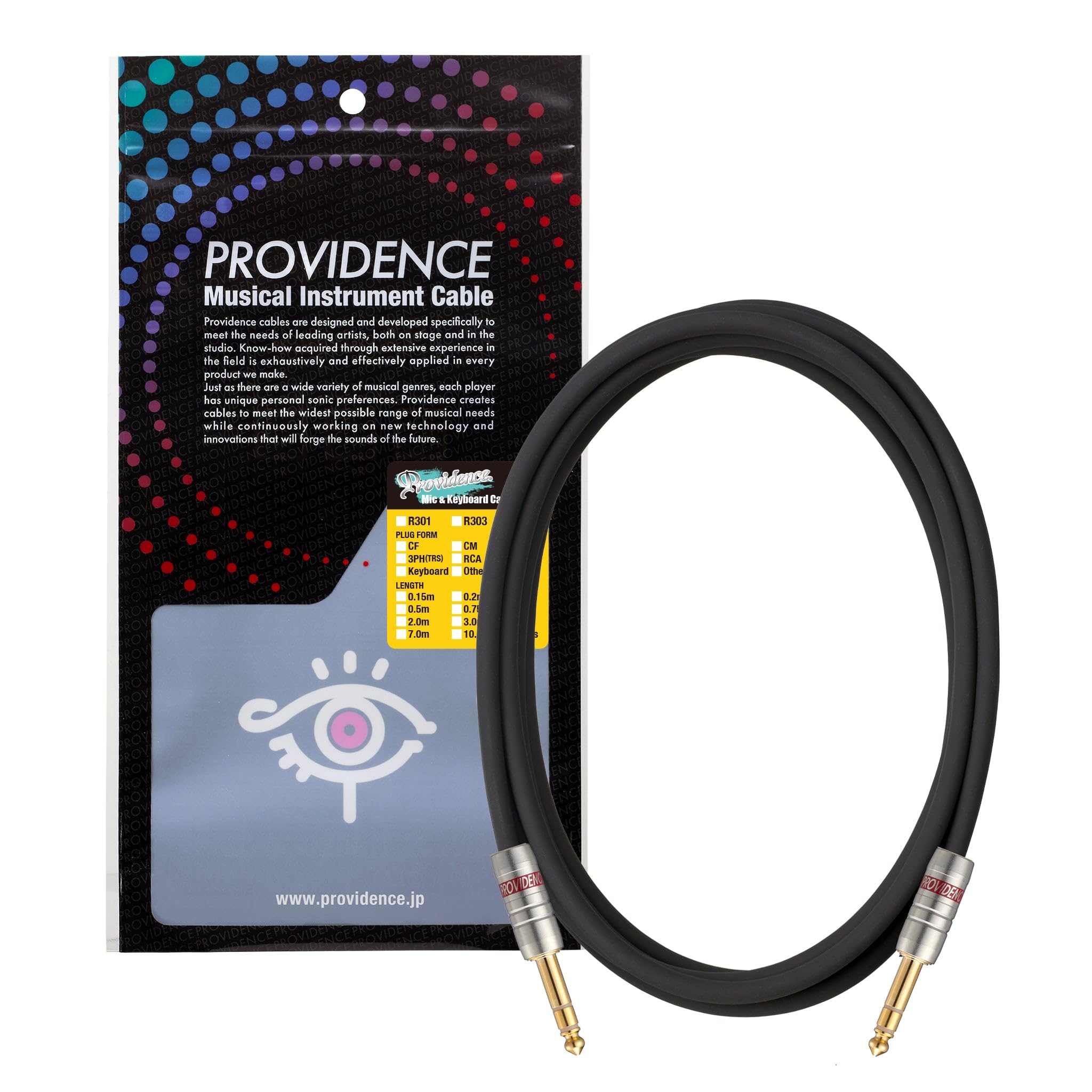 

Providence Microphone Cable R301 3m TRS 3PH/3PH (Stereo Phone/Stereo Phone) чорний