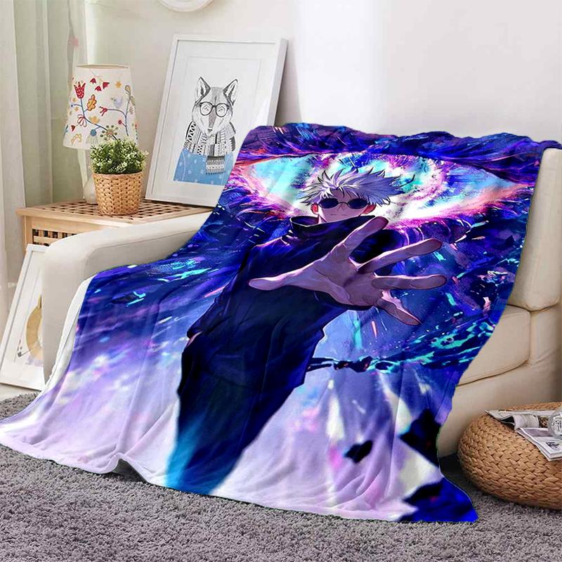 3D Cartoon Jujutsu Kaisen Anime Itadori Yuj Blanket,Soft Throw Blanket for Home Bedroom Bed Sofa Travel Picnic Office Cover Kids