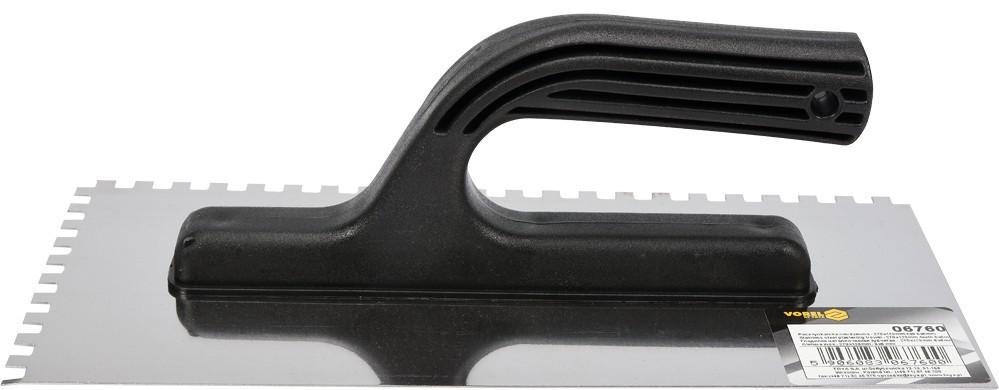 Stainless Steel Plastering Trowel 270 X 125mm, Teeth 6 X 6mm 06760 VOREL